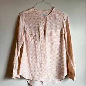 Equipment - Button-down blouse with pink rain drop pattern - Sz S - 100% Silk
